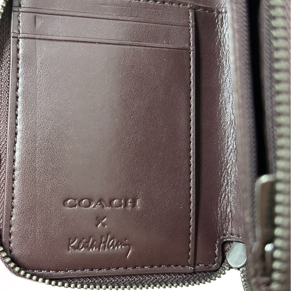 Coach X Keith Haring Small Zip Around Wallet Multi Glitter #F55639 New With Tags - Picture 8 of 16